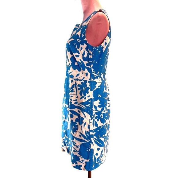 Darling J. Crew Sleeveless Summer Dress Blue Floral Pockets Zip Close Lined 4 - Picture 5 of 10